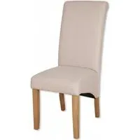 Perth Roll Back Dining Chair Set of 2 - Natural, Fabric
