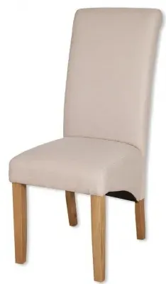 Perth Roll Back Dining Chair Set of 2 - Natural, Fabric