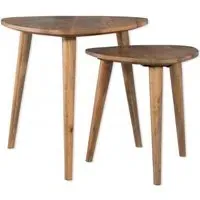 Summit Century Triangular Nest of 2 Tables - Solid Wood