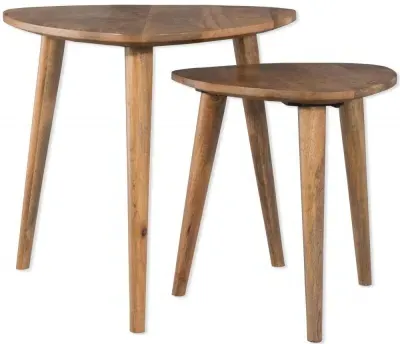 Summit Century Triangular Nest of 2 Tables - Solid Wood