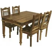 Thacket 4-Seater Dining Set with Chairs - Sheesham Wood