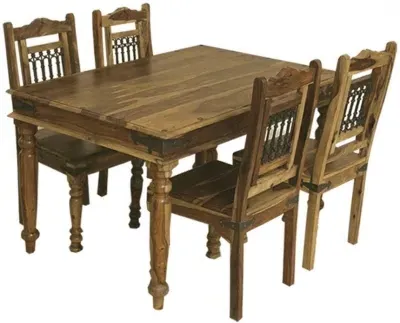 Thacket 4-Seater Dining Set with Chairs - Sheesham Wood image