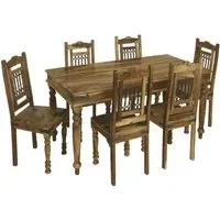 Thacket 6 Seater Dining Set with 6 Chairs - Sheesham Wood