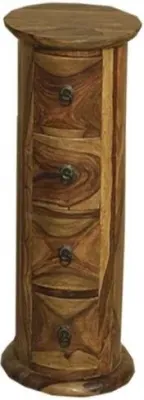Thacket Narrow 4 Drawer Chest - Sheesham Wood
