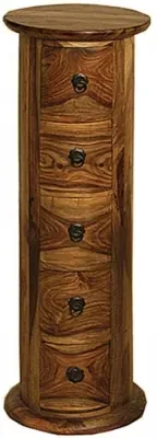 Thacket Narrow 5 Drawer Chest - Sheesham Wood