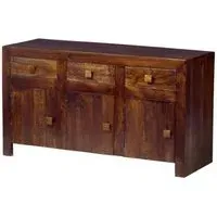 Ajmer 135cm 3 Door Sideboard - Dark, Mango Wood