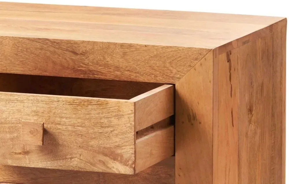 Ajmer 135cm 3 Door Sideboard - Light, Mango Wood