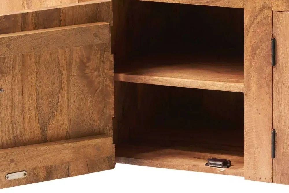 Ajmer 135cm 3 Door Sideboard - Light, Mango Wood