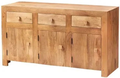 Ajmer 135cm 3 Door Sideboard - Light, Mango Wood