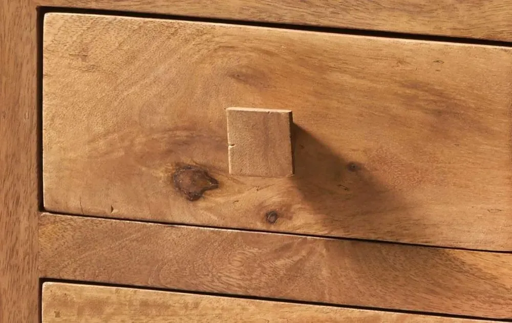 Ajmer 3 Drawer Bedside Cabinet - Light Mango Wood