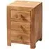 Ajmer 3 Drawer Bedside Cabinet - Light Mango Wood