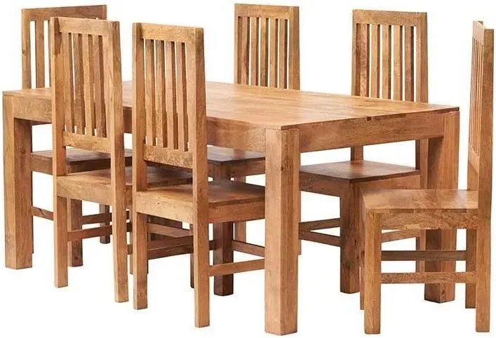 Ajmer 6 Seater Dining Table - Matt, Mango Wood