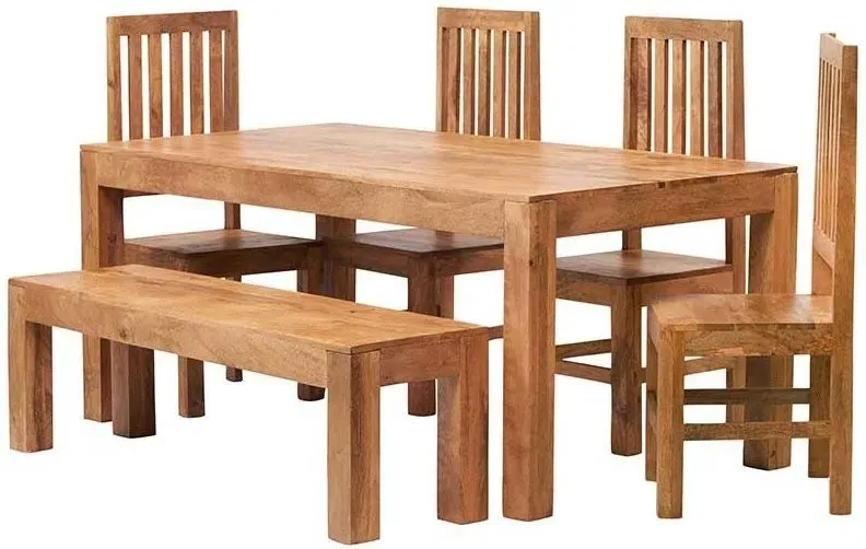 Ajmer 6 Seater Dining Table - Matt, Mango Wood