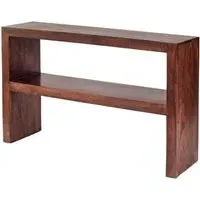 Ajmer Console Table with Shelf - Dark Mango Wood