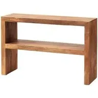 Ajmer Console Table with Shelf - Light Mango Wood