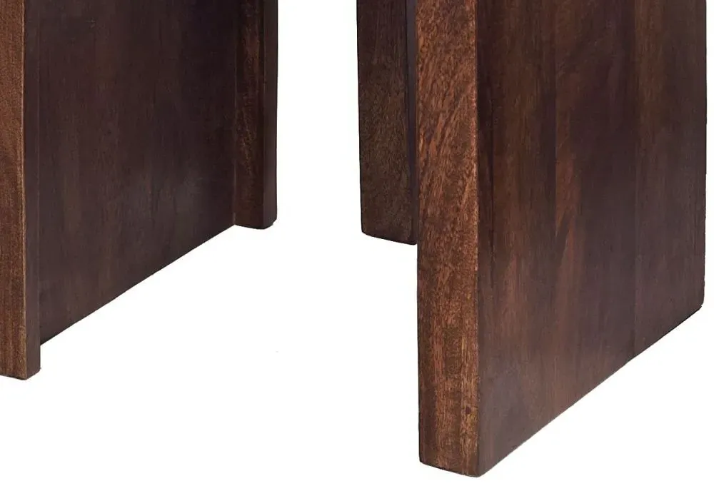 Ajmer Nest of 3 Tables - Dark Mango Wood