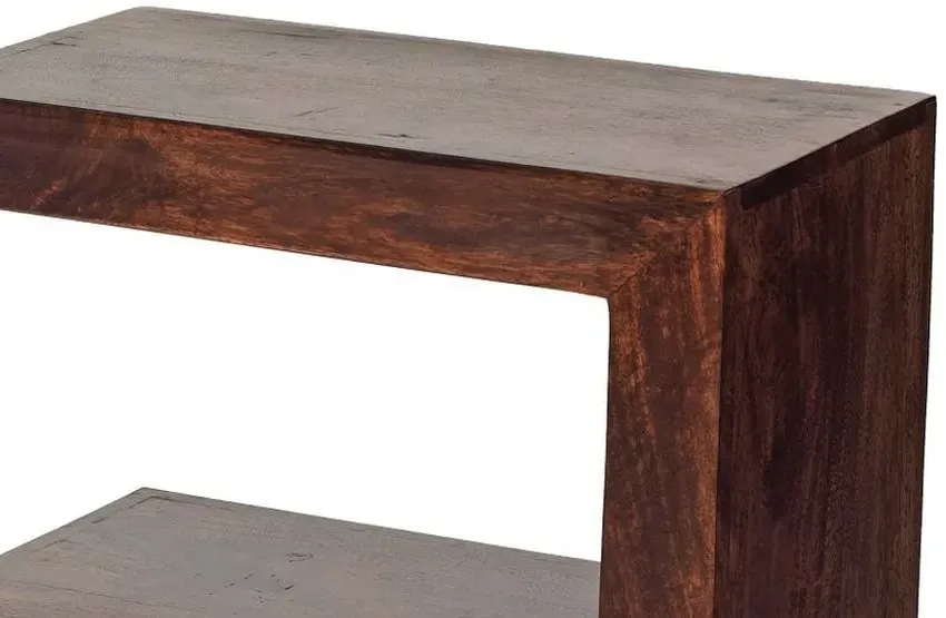 Ajmer S-Shaped Shelving Unit - Walnut, Mango Wood