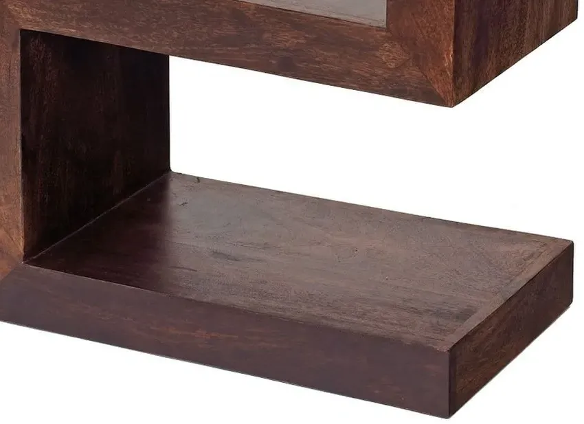 Ajmer S-Shaped Shelving Unit - Walnut, Mango Wood