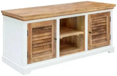 Alfie 145cm TV Cabinet - White, Mango Wood