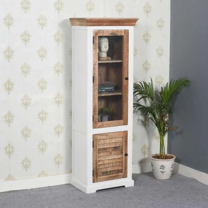 Alfie 2 Door Bookcase Display Cabinet - White, Wood