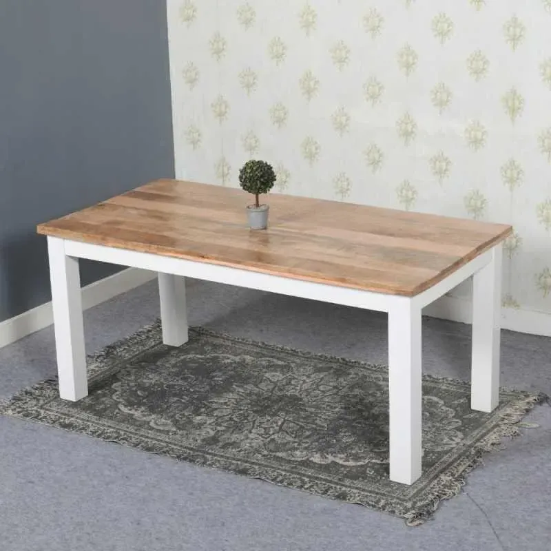 Alfie 6-Seater Dining Table - White, Mango Wood