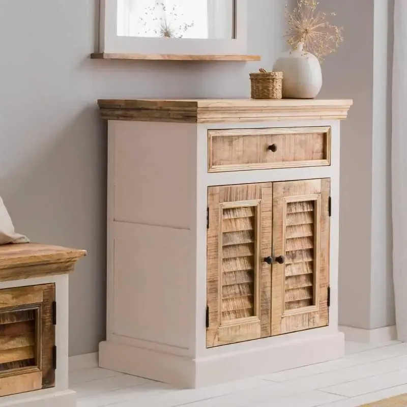 Alfie Compact Sideboard - White, Wood