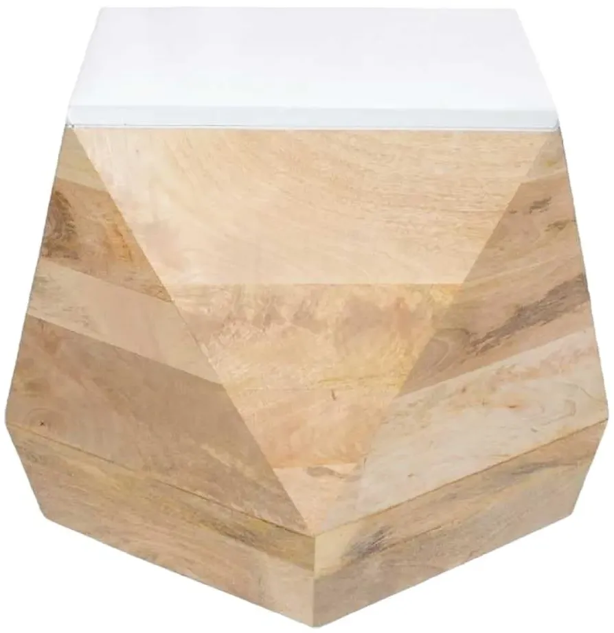 Alfie Side Table - White, Mango Wood