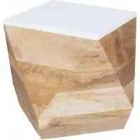 Alfie Side Table - White, Mango Wood
