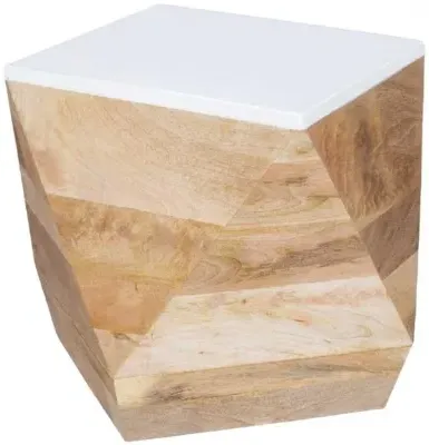 Alfie Side Table - White, Mango Wood image