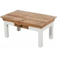 Alfie Storage Coffee Table - White, Mango Wood