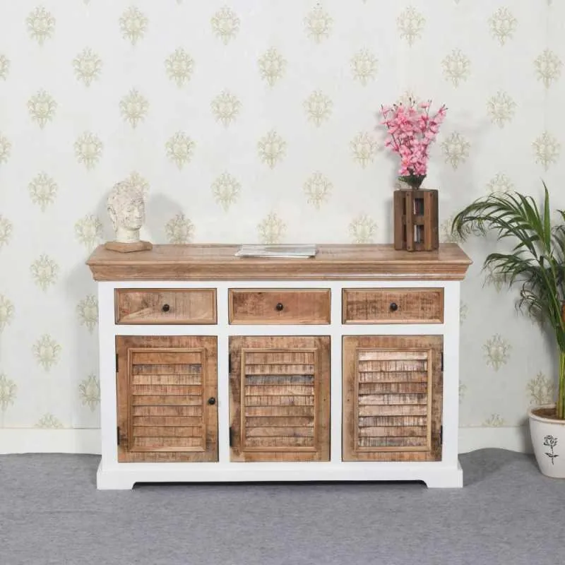 Alfie Wood 140cm Medium Sideboard - White, Wood