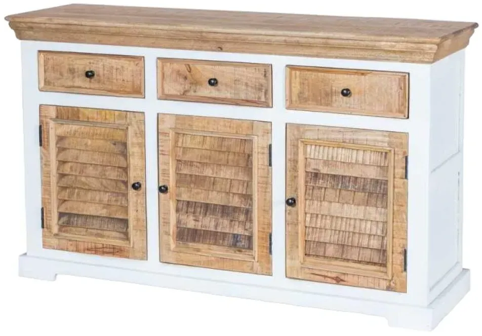 Alfie Wood 140cm Medium Sideboard - White, Wood