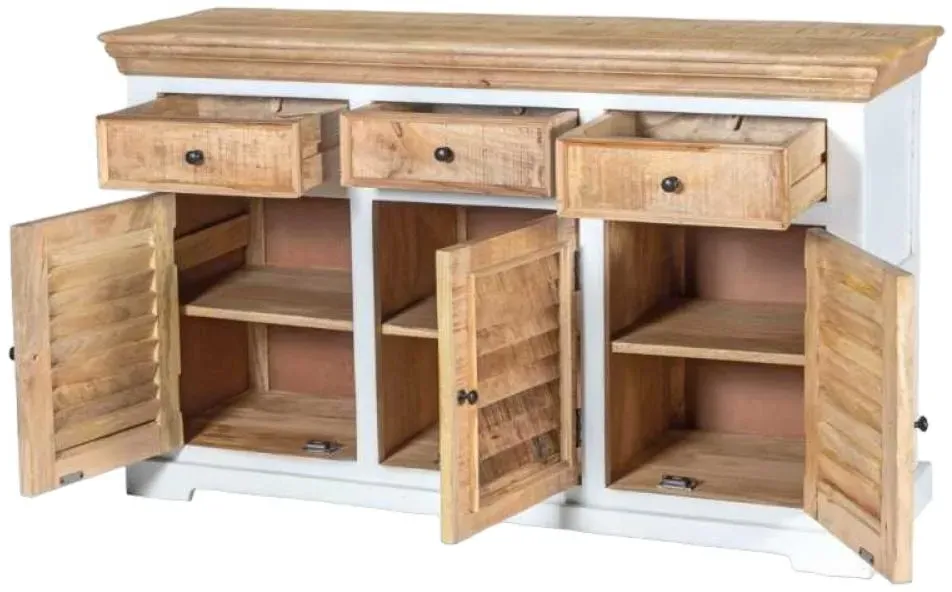 Alfie Wood 140cm Medium Sideboard - White, Wood