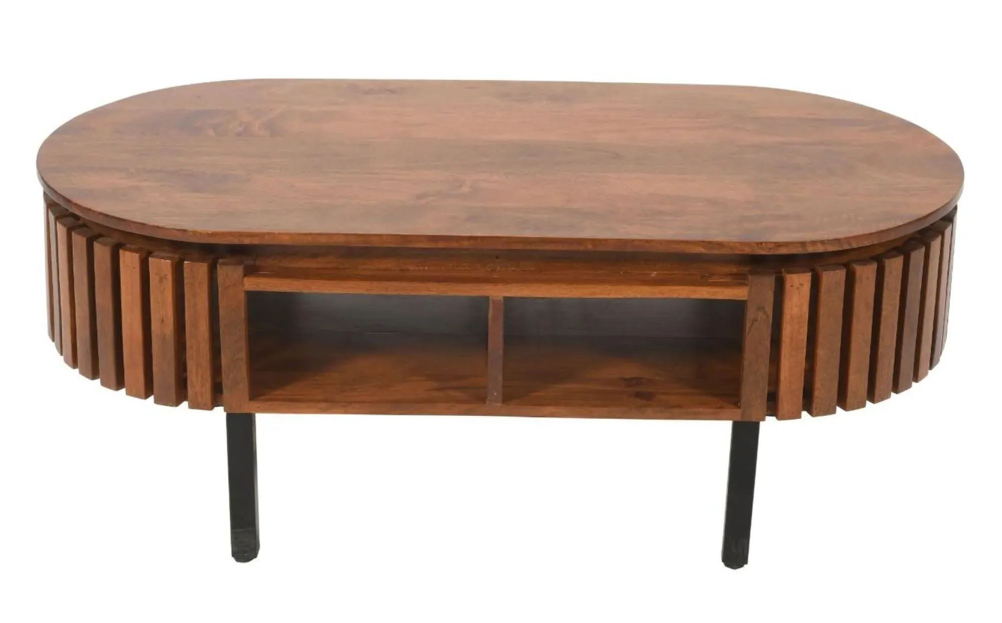 Amber Oval Coffee Table - Warm Walnut, Mango Wood