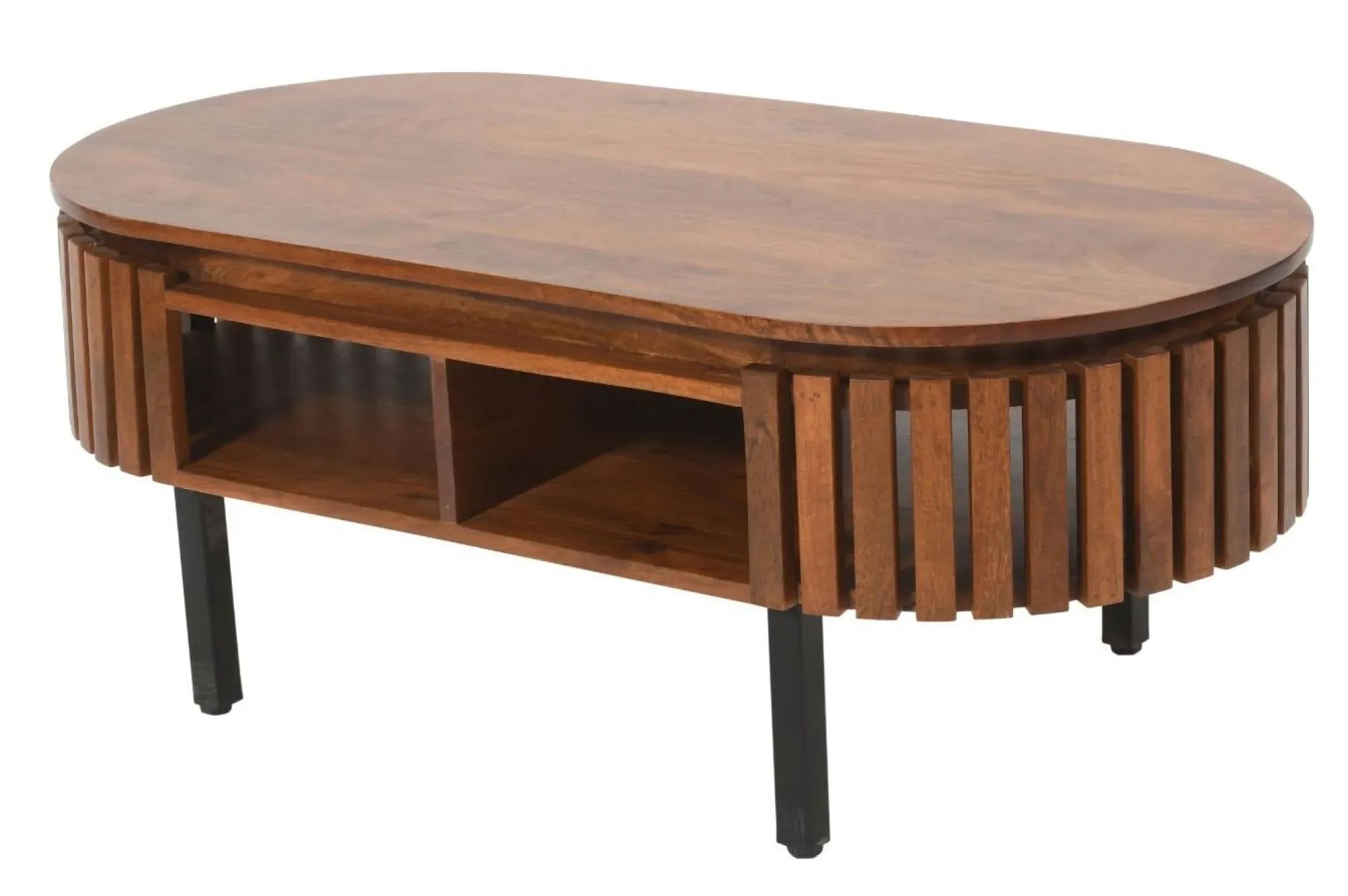 Amber Oval Coffee Table - Warm Walnut, Mango Wood