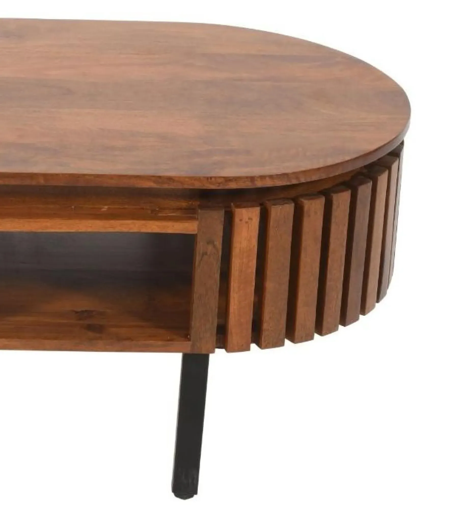 Amber Oval Coffee Table - Warm Walnut, Mango Wood