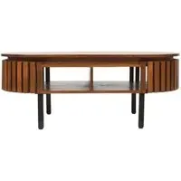 Amber Oval Coffee Table - Warm Walnut, Mango Wood