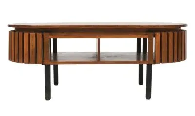 Amber Oval Coffee Table - Warm Walnut, Mango Wood image