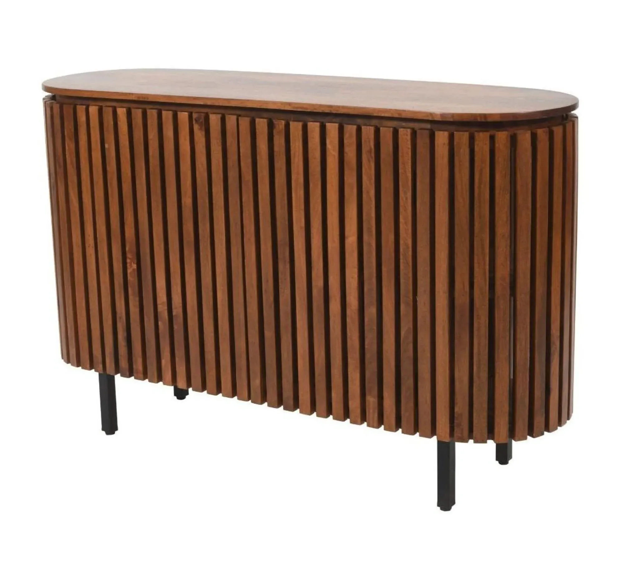 Amber Slatted 2 Door Sideboard - Warm Walnut, Mango Wood