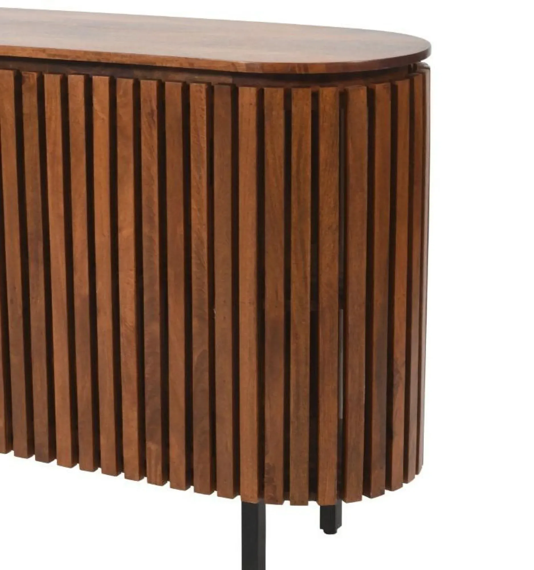 Amber Slatted 2 Door Sideboard - Warm Walnut, Mango Wood