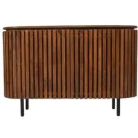 Amber Slatted 2 Door Sideboard - Warm Walnut, Mango Wood