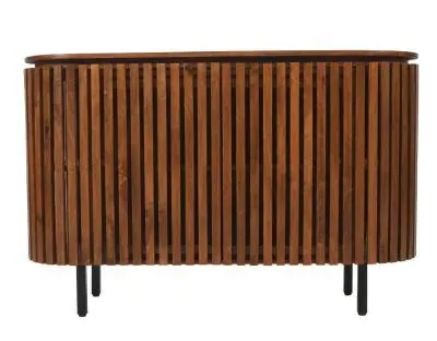 Amber Slatted 2 Door Sideboard - Warm Walnut, Mango Wood image
