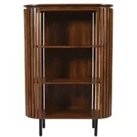 Amber Slatted Bookcase - Warm Walnut, Mango Wood