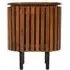 Amber Slatted Mango Wood 1 Door Bedside Table - Warm Walnut