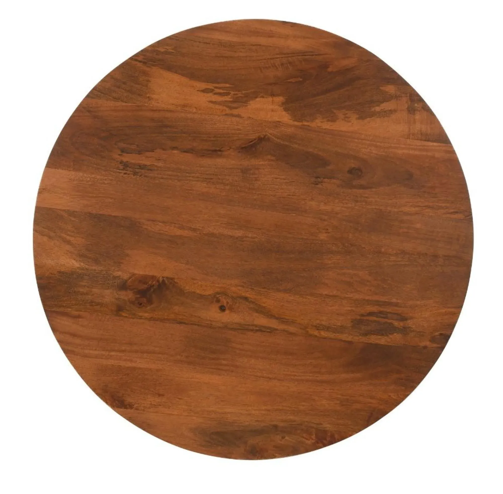 Amber Slatted Round Coffee Table - Warm Walnut, Mango Wood