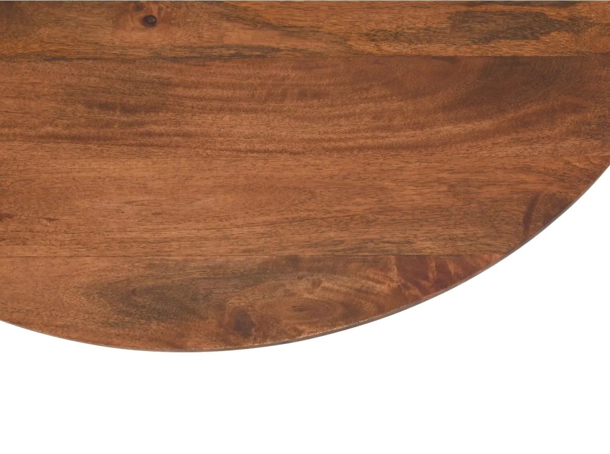 Amber Slatted Round Coffee Table - Warm Walnut, Mango Wood