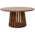 Amber Slatted Round Coffee Table - Warm Walnut, Mango Wood