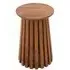Amber Slatted Round Side Table - Warm Walnut, Mango Wood