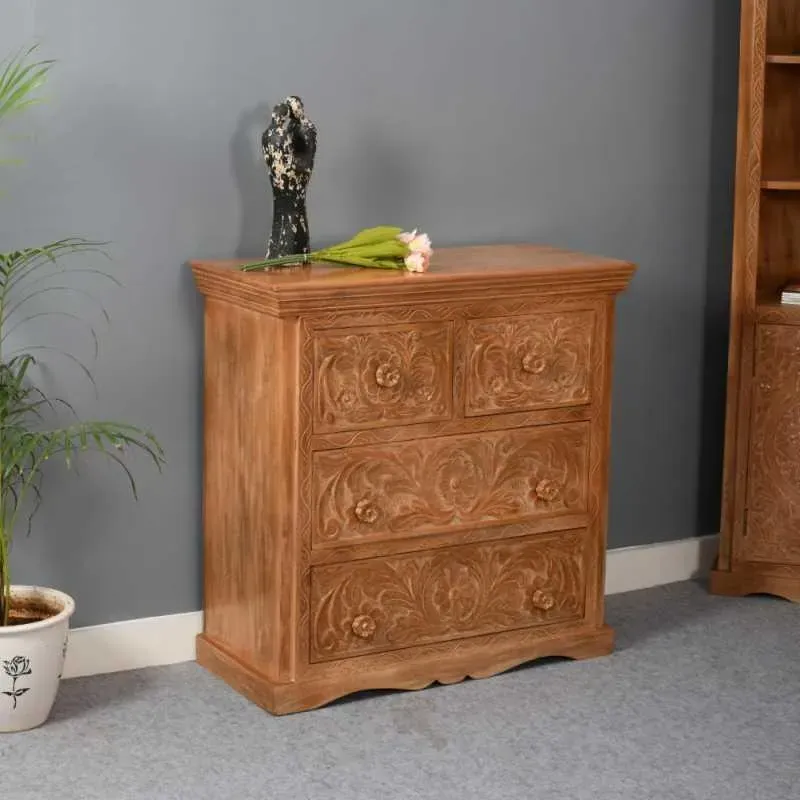 Artwork 4 Drawer Chest - Brown, Mango Wood