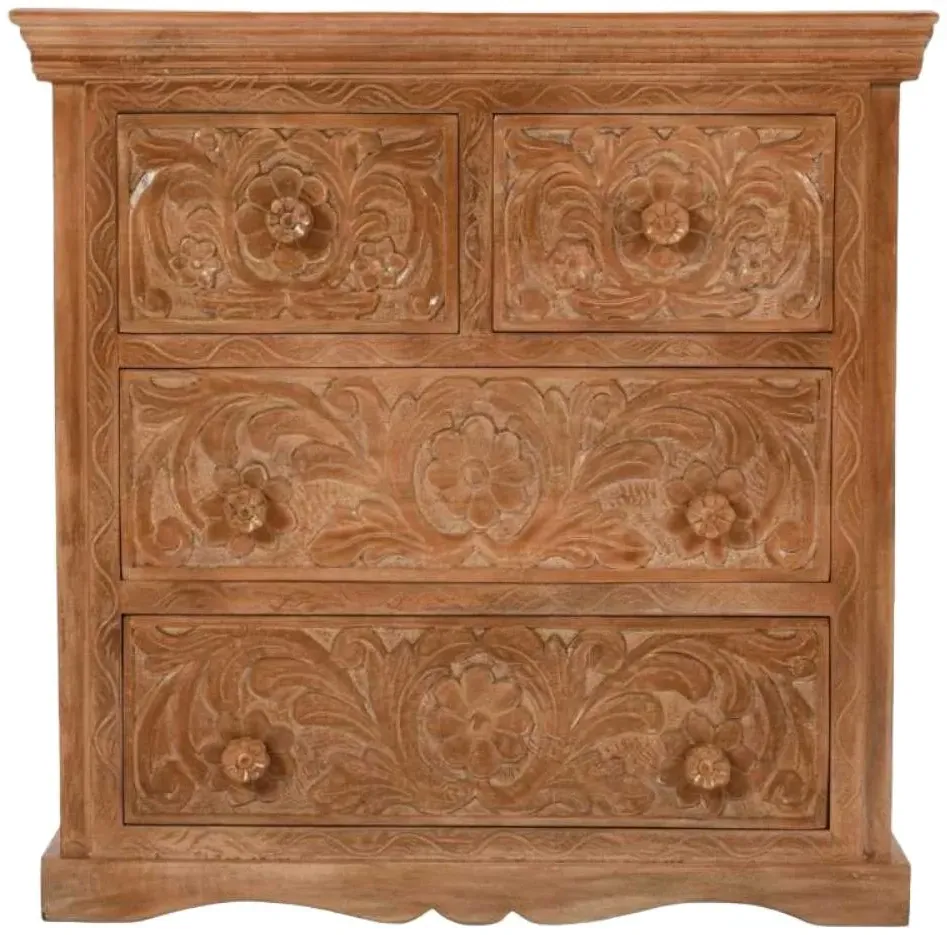 Artwork 4 Drawer Chest - Brown, Mango Wood